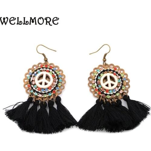 WELLMORE 2017 tassel earrings bohemian Drop Earrings for women statement earrings 6 colors