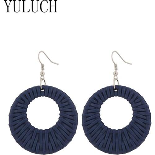 YULUCH Girls Plastic Hollow Pendant Earrings Women Round Simple Jewelry Daily Casual Accessories Office lady earring