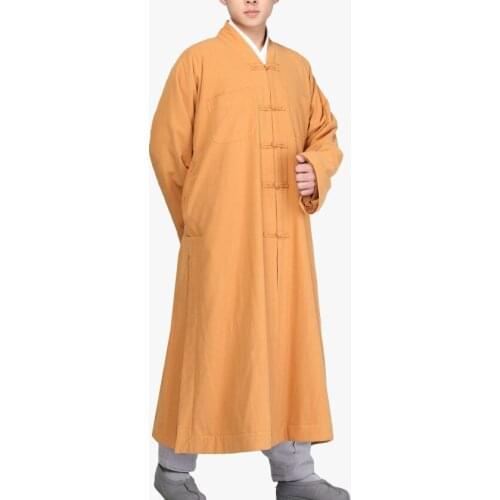 Uunisex winter warm zen buddha prayer clothing robe lay meditation Qielangua buddhist shaolin monk kung fu suits gown coat red