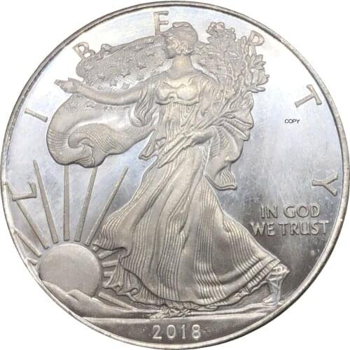 United States 1 Dollar American Silver Eagle Bullion Coin 2018 Plated Silver Commemorative Coin Copy coin