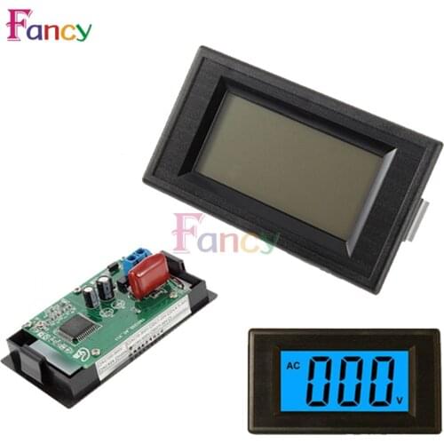 2 Wire D85 LCD Display Voltage Meter Voltmeter Range AC 80-500V Panel Monitor Blue Backlight