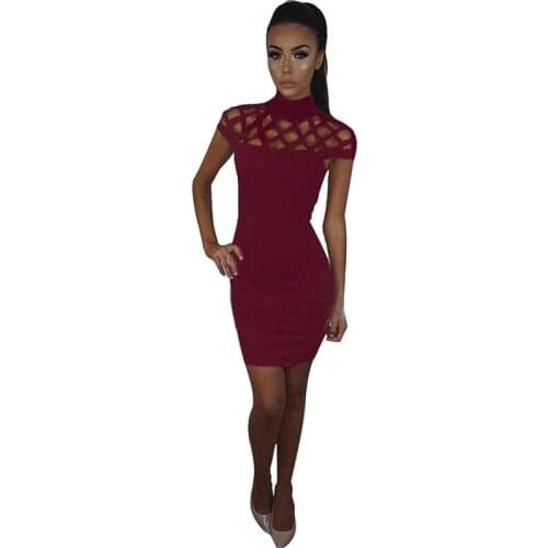 2017 New Arrival Women Sexy Dress Club Wear Cut Out Bandage Party Night Club Dress Sleeveless Dresses Sexy Bandage dress china