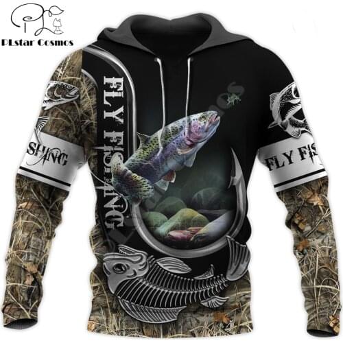 3D Printed Beautiful Fishing Camo Animal Hoodie Harajuku Sweatshirt Streetwear hoodies Unisex Casual jacket Tracksuits KJ095