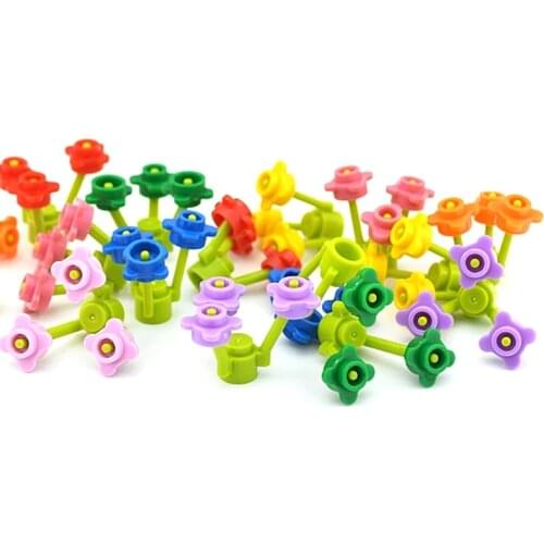 40set Plant Tree Grass Flower City Accessories Compatible all brand Building Blocks for kids Garden DIY Bricks river baseplate