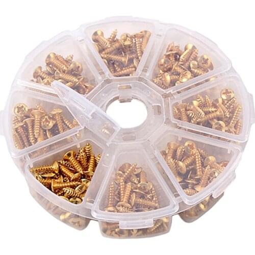 400pcs Bass Guitar Pickguard Screws,Cavity Cover Jack Cover Plate screw For Electric Guitar Bass 3*12mm Gold