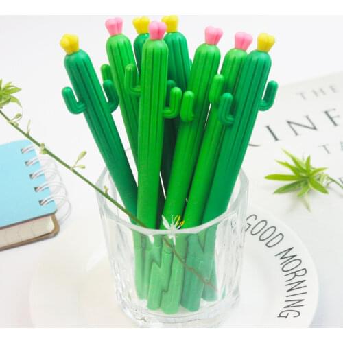 48pcs/lot creative cute cartoon cactus style school gel pen unisex pen water ink sign pen promotion gift