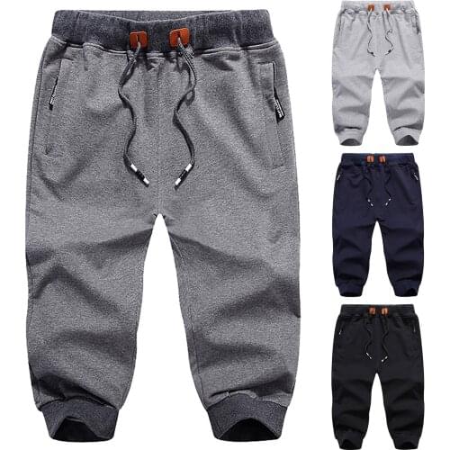 58# Running Quick Dry Shorts Mens Gym Fitness Sports Jogging Training Cropped Trousers Summer Male Three-pocket Sweatpants