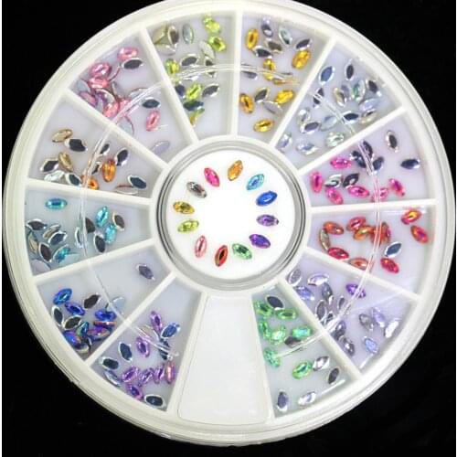 Flat Back Acrylic 3D Nail Art Rhinestones Small Diamond Round Box AB Series Many styles For Manicure Phone Case Accessories