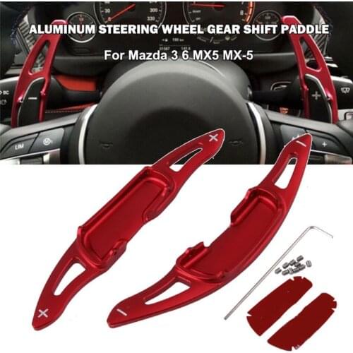 Auto Modified Accessories Spare Parts Car Steering Wheel Aluminum Alloy Red Paddle Shift Extension Cover for Mazda CX-4 MX-5