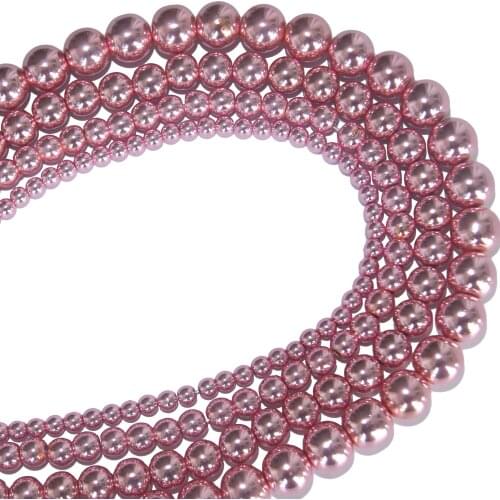 Free Shipping Natural Stone Pink Hematite Stone Round Beads 4 6 8 10 MM Pick Size For Jewelry Making Diy Bracelet Necklace