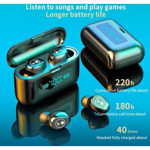 TWS Wireless Bluetooth Earphone with Mic LED Power Digital Display IPX7 Waterproof Earphone Touch Control Music Earbuds