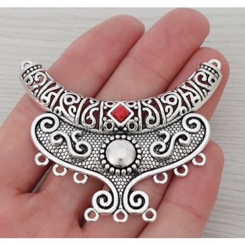 3 x Boho Large Chandelier Connector Pendants for Necklace Jewelry Making Findings 64x40mm