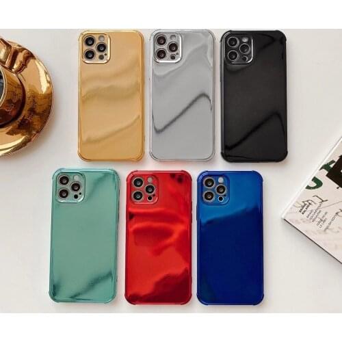 10pcs/lot Designer Metallic Glossy Phone Case For iPhone12 11 XSMAX XR 78plus SE2020 Full Cover Skinny Shell Protection