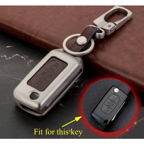 Alloy Key Shell Cover Fit For Peugeot 308 408 RCZ Parts Key Fob Case Pack Holder Bag Chain 3 Buttons Accessories