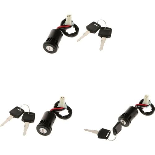3Pcs Ignition Lock Cylinder Fit for ATV Quad & Dirt Bikes 110cc 125cc 150cc