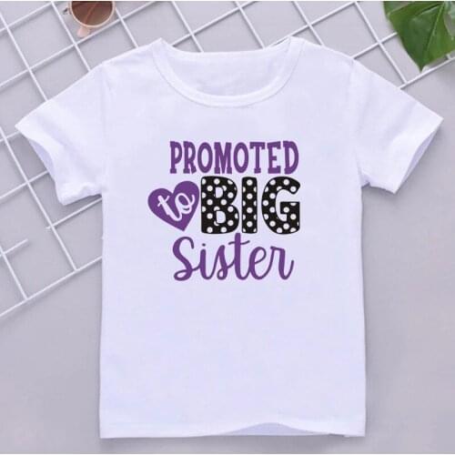 Kids Tshirt Summer Fashion Children Tshirt Short Sleeve White T Shirt Tops Promoted To Big Sister 2021 Letter Print Kids Clothes