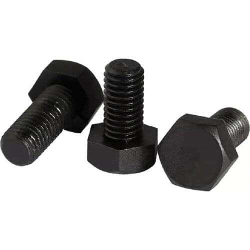 DIN933 M4 M5 M6 M8 M0 M12 GB5783 Black Plastic Screw Nylon Insulated Hex Bolts Right Hand Threads