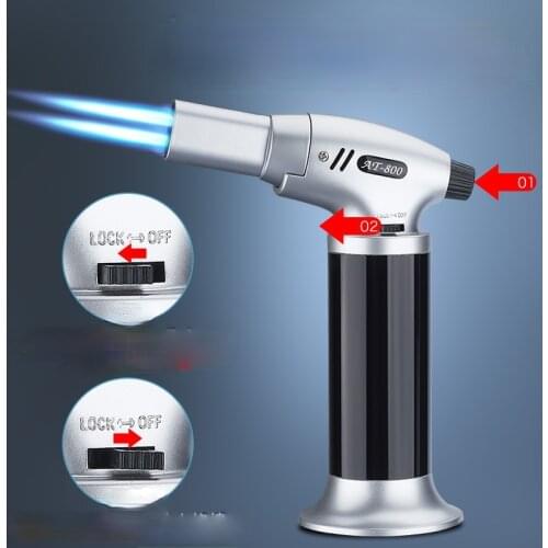 High Firepower Double Straight Double-fire Spray Gun Welding Torch Lighter Soplete Cocina Party Barbecue Good Helper Isqueiro