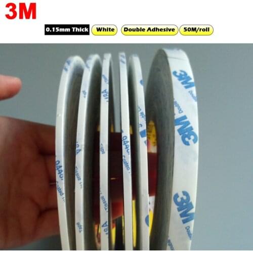 Original 3M Double Sided Adhesive Tissue Tape for iphone samsung huawei phone Screen LCD LED Display Fix 2mm~20mm choose (white)