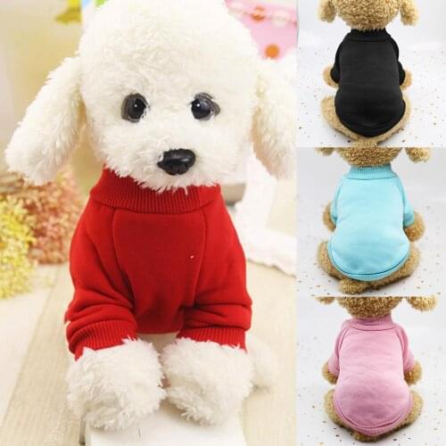 Puppy Cat Plush Polyester Elastic Solid Color Sweatshirt Dog Clothed Fall Winter Pet Clothing Breathable Fashion All-match Vest