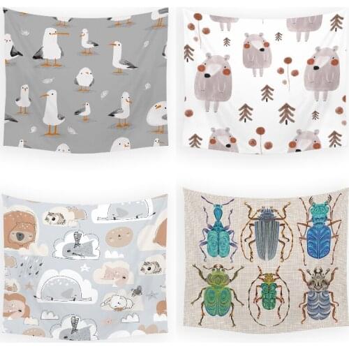 Cartoon animals mandala tapestry dorm room decor tapestry farmhouse decor wall tapestry abstract wall decor bedroom dorm decor