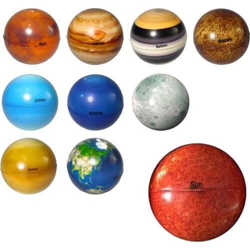 9/PCS/SET Full Moon Earth Solar System Planets Sponge Ball Universe Kids Early Educational Toys Sponge Toy Xmas Gift