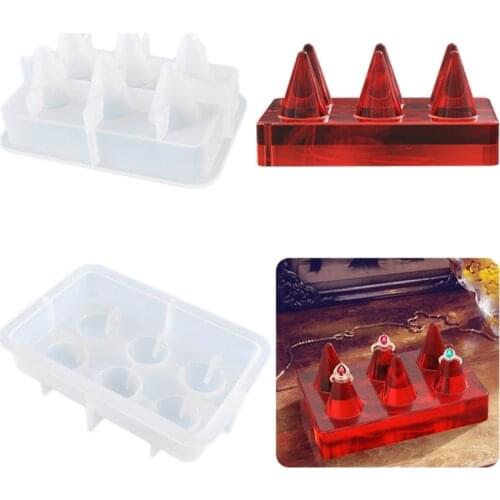Rings Cone Display Stand Epoxy Resin Mold Storage Showcase Jewelry Organizer Holder Silicone Mould DIY Crafts Ornaments Tools