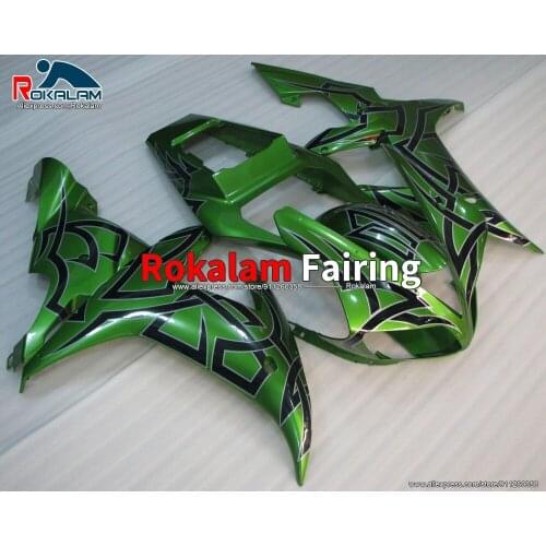 Motorcycle Fairing Set For Yamaha YZF1000 R1 2002 2003 Green Black Motorbike Bodywork (Injection Molding)