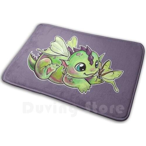 Luna Moth Dragon Mat Rug Carpet Anti-Slip Floor Mats Bedroom Moth Luna Moth Dragon