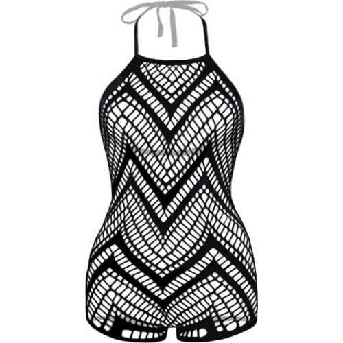 Top Selling Babydoll Slutty Clothes Hollow Out Fishnet Body Suit Sexy Women Nightwear Sling Bikini Lingerie European Clothing