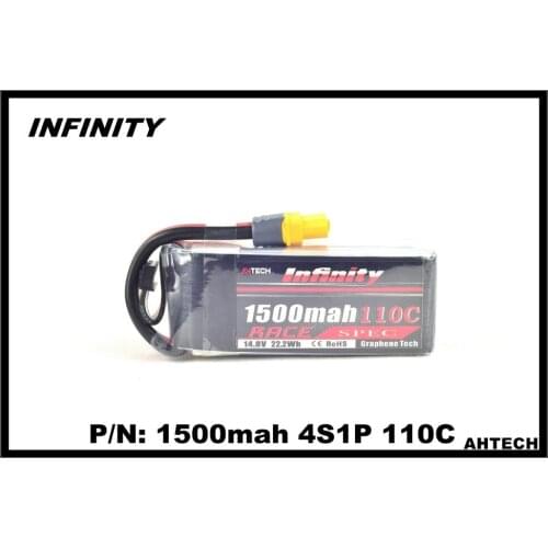 1pcs Infinity Rechargeable Lipo Battery 14.8V 1500mah 110 4S1P Race Spec Lipo Battery For RC Aircraft Quapcopter Drone