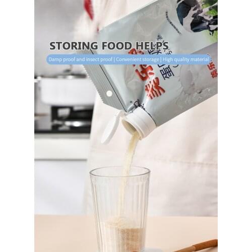 Reusable Food Storage Bag Sealing Clips New Plastic Cap Sealer Clip With Pour Spout Snack Candy Storage Fresh Clamp Kitchen Tool