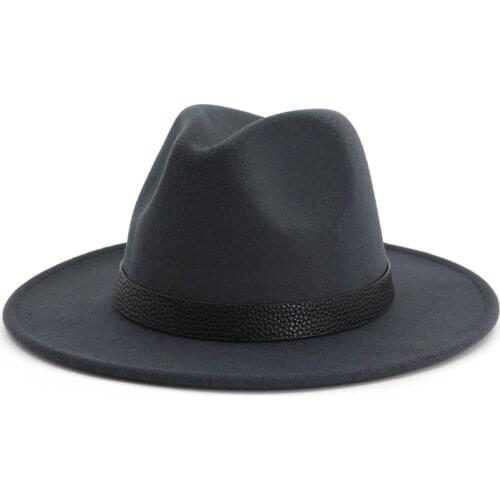 2019 Men Women Fedora Hat With Leather Belt Panama Jazz Hat Wide Brim Hat Pop Adult Hat