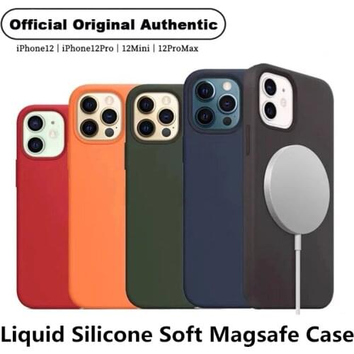 Original Silicone Magsafe Case For iPhone 12 Pro Max 12 Mini Shockproof Soft Liquid Cover for iPhone 12 Pro Magnetic Luxury Case