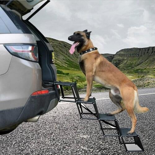 Portable Dog Car Step Stairs Ladder Folding Pet Ladder Ramp for Trucks SUVs High Bed Indoor Outdoor Lightweight Dog Stairs