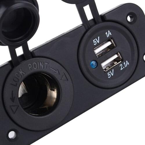 Portable 12V Car Cigarette Lighter Socket Splitter Dual USB 2.0A/1A Power Adapter Charger for cellphone MP3 GPS camera