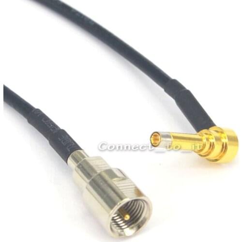 RF Cable Assembly FME Male to MS156 Male 90 Degree RA Connector Coax Adapter Pigtail Jumper Cord 7.8 inch