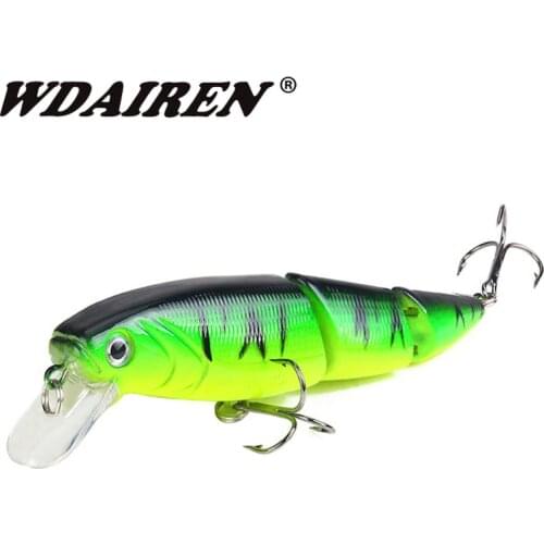 1PCS Jointed Minnow Fishing Lures 11cm 15.5g Artificial Plastic Hard Bait Floating Wobbler 3 Sections Swimbait Crankbaits Tackle