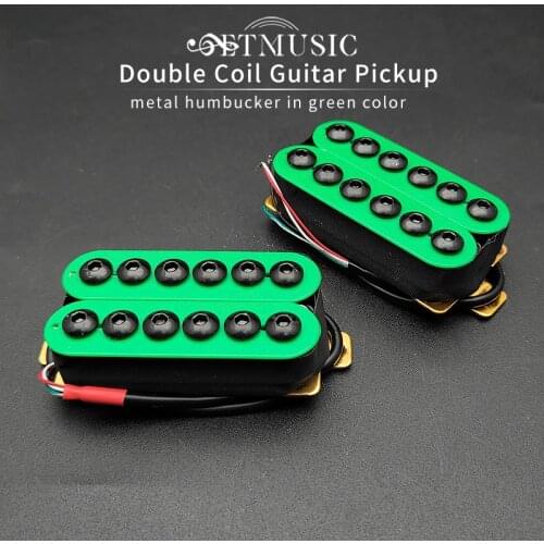 Adjustable Metal Double Coil Electric Guitar Pickups Humbucker Punk Green