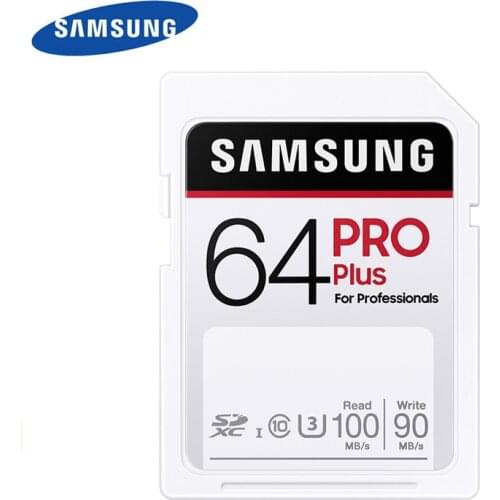 SAMSUNG Pro Plus SD Card 64GB Memory Card 32GB NEW flash card 128GB 256GB Class 10 U3 For 1080p 3D 4K Video Camera SDXC