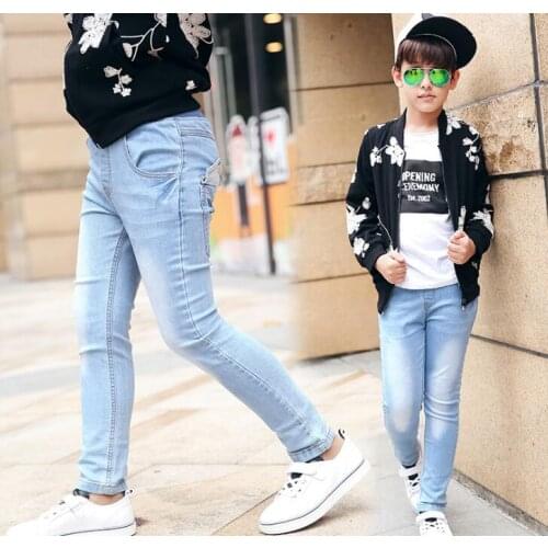 2018 Spring and autumn Boy Light Blue Jeans childrens clothing boys casual denim trousers baby child jeans pants for 2-10Y kids
