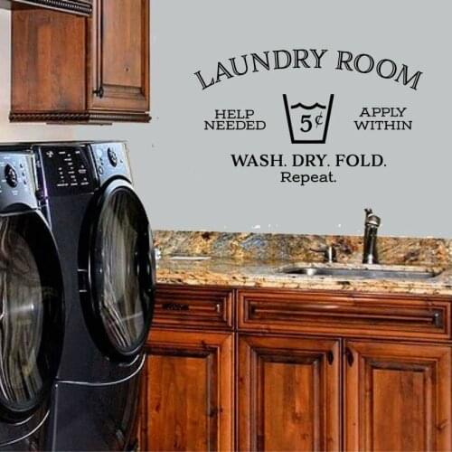Laundy Room Quote Wall Decal Laundy Lettering Logo Vinyl Wall Stickers Removable Home Laundry Room Decoration Wallpaper Z655