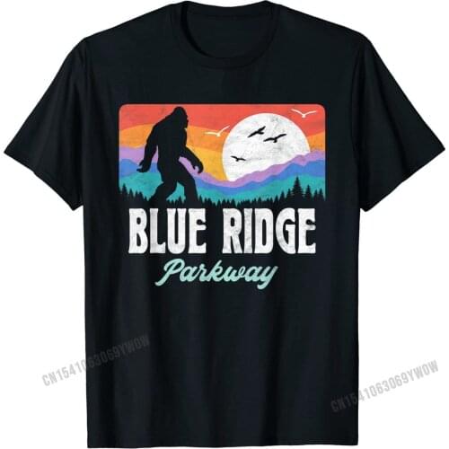 Vintage Blue Ridge Parkway Bigfoot Mountains Graphic T-Shirt Cotton 3D Printed Tees Fitted Adult T Shirt Cool
