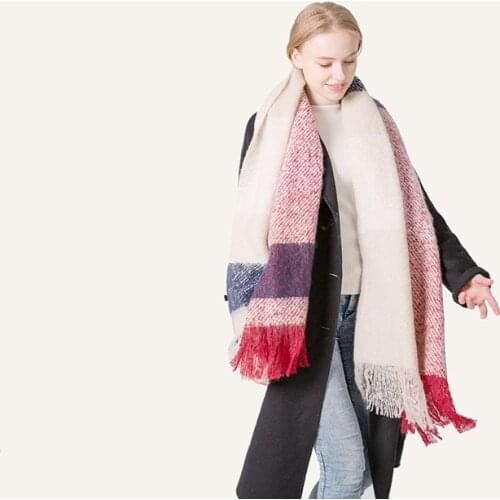 2019 NEW Thicken Long Size Lady Big Brand Celebrity Women Winter Plaid Scarf Warm Fashion Scarves & Wraps