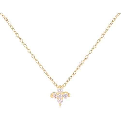 CANNER Shiny Pendant Necklace for Women Inlaid Cubic Zirconia Charm Choker Necklaces 925 Silver Bohemian Exquisite Jewelry Gifts