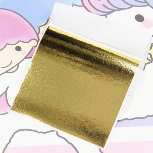 100pcs Gold Leaf Sheets Foil Paper For Arts Slime DIY Gilding Nails Art Craft AN88