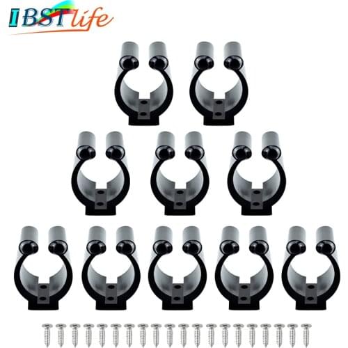 10X Nylon Portable Fishing Rod Clips Plastic Club Positioning Clamps Holder Accessories Wall Mounted Organizer Fishing Rod Rack