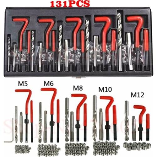 131 Pcs Engine Block Restoring Damaged Thread Repair Tool Kit M5 M6 M8 M10 M12 Professional