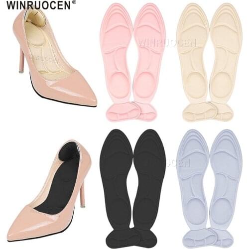 2pcs Insole Pad Inserts Heel Post Back Breathable Anti-slip for High Heel Shoe Best Massage 5D High Shoes Insoles Memory Foam
