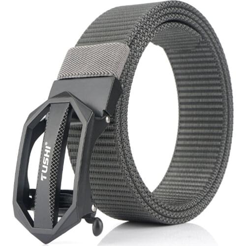 2021 Luxury Fashion Mens Belt Metal Automatic Buckle Breathable Comfortable Nylon Male Trouser Belt 120cm Adjustable Waistband